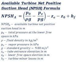 Formula To Calculate Npsh Turbine Available Net Positive Suction Head Mechanical Engineering Mechanical Engineering Design Engineering