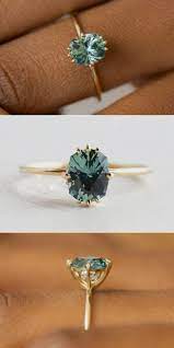 Colored Stone Engagement Ring Green Sapphire Engagement Ring Engagement Rings Sapphire Green Sapphire Engagement