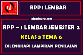 Berbeda dengan versi rencana pelaksanaan pembelajaran kurikulum 2013 versi sebelumnya yang menggunakan 13. Rpp 1 Lembar Kelas 3 Tema 6 Dilengkapi Lampiran Penilaian Dicariguru Com