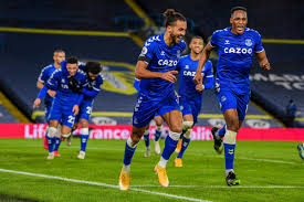 Schot met links van raphinha (leeds united) van buiten het strafschopgebied in de rechterbenedenhoek. Dominic Calvert Lewin Refinds Scoring Touch As Everton Sink Leeds The Independent
