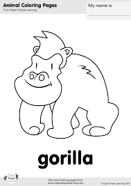 Search images from huge database containing over 620,000 coloring pages. Gorilla Coloring Page Super Simple