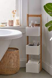 Purchase an extra large, satin nickel, shower caddy for even more convenience. 3 Tier Bamboo Bath Storage Caddy Small Bathroom Storage Diy Bathroom Storage Apartment Furniture