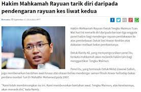 Politikus senior malaysia, anwar ibrahim disetujui oleh raja malaysia, sultan abdullah sultan ahmad shah sebagai perdana menteri menggantikan mahathir mohamad yang. Tengku Maimun Ketua Hakim Negara Anwar Tidak Mungkin Pm 8