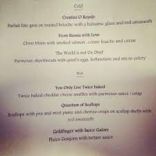 Canape Menu Jamesbond Party London Entertaining Home Food James Bond Party James Bond Canapes Menu