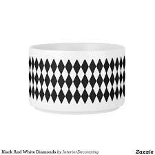 Black And White Bowl Black And White Diamonds Bowl Zazzle Com Diamond White Bowl Black And White