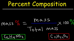 Divide the mass of the first dissolved component by the solution mass, and then multiply the result by 100 to calculate the mass percentage. Percent Composition By Mass Youtube
