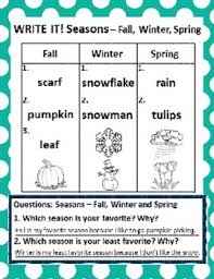 Set Of 10 The Four 4 Seasons 10 Chart Graphing Activities And Answer Keys