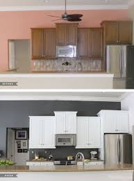 Painted Kitchen Cabinets And Tile Backsplash A Year Later Kitchen Cabinets Before And After Painting Kitchen Tiles Kitchen Cabinets Makeover