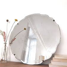 Miroir Rond Vintage Cisele Et Biseaute Des Annees 40 Deco Retro Biseaute Miroir
