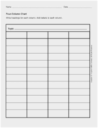 Veracious 4 Column Chart Graphic Organizer 2019