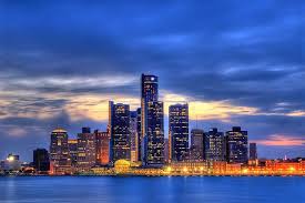 Detroit Dans Le Bleu Detroit Skyline Detroit Wallpaper Skyline