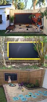 Make An Outdoor Chalkboard To Hang On Your Fence So Your Children Can Spend The Entire Day In The Backyard Backyard Play Outdoor Chalkboard Backyard For Kids