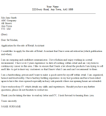 Retail Assistant Cover Letter Example Icover Org Uk