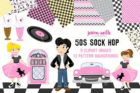 Lots of great ideas for the cake, food, decor and more. 50s Sock Hop Clipart Collection Pre Designed Photoshop Graphics Creative Market
