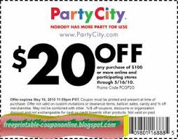 Free Printable Party City Coupons Party City Party Printables Free Party