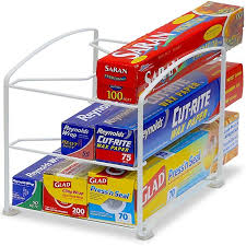 Simple Houseware Kitchen Wrap Organizer Rack White Kitchen Wrap Kitchen Organization Cabinet Organization