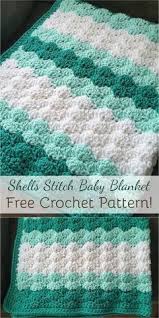 Free Pattern Shells Stitch Baby Blanket Crochet Shells Stitch Crochetpatter Crochet Shell Blanket Crochet Baby Patterns Crochet Baby Blanket Free Pattern