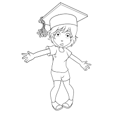 Each printable highlights a word that starts. Girl With Education Hat Cartoon Coloring Page 4373811 Vector Art At Vecteezy