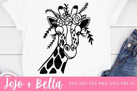 These giraffe silhouettes svg file and clipart are perfect for any digital cutting machine. Giraffe Svg Giraffe Flowers Svg 909313 Cut Files Design Bundles