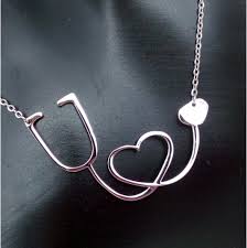 Stainless Steel Stethoscope Heart Necklace Available With And Without Gift Boxes Doctor Medical Medical Jewelry