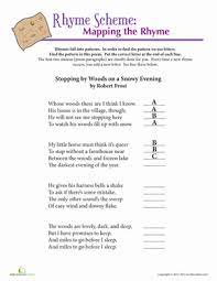 Robert Frost Rhyme Scheme Worksheet Education Com