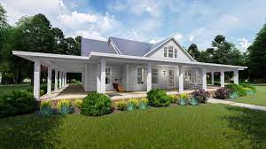 Plan 16901wg Modern Farmhouse Plan With Wraparound Porch And Bonus Room Modern Farmhouse Plans House With Porch Small Farmhouse Plans