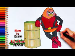 How To Draw Killer Bean Forever Killer Bean Movie Drawing Easy Drawing Step By Step Youtube