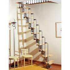 While the alternating tread design may seem to be difficult to use, it is actually quite comfortable to walk up and down as the open footprint (step position) is 7 from front to back. Arke Karina Modular Stairway Kits Modular Staircase Loft Interiors Space Saving Staircase