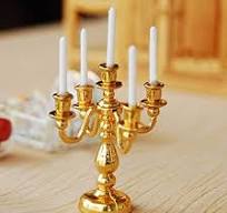Amazon.com: Acxico Candelabro de oro miniatura escala 1/12 5 ...