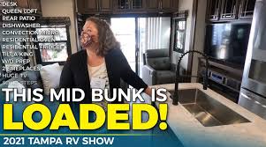 Mid bunk fifth wheel with loft. Tour This Amazing Mid Bunk Fifth Wheel Rv From Kz 2021 Tampa Rv Show Five2go