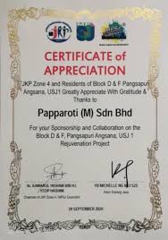 Summit hotel subang usj in subang jaya (usj 1) ist nur 15 minuten fahrt von sunway pyramid shopping mall und nationalstadion bukit jalil entfernt. Certificate Of Appreciation Papparoti Sponsorship Collaboration