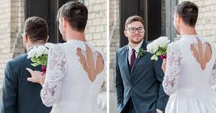 Callie mccool & zach kadow. Funny Best Man Crashes First Look In A 60 Goodwill Wedding Dress Mimicnews