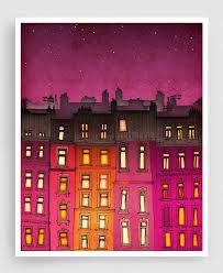 Fachada Roja De Paris Ilustracion De Paris Ilustracion De Etsy Paris Illustration Poster Prints Architectural Wall Art