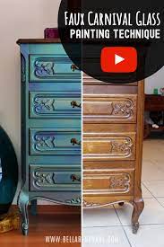 Faux Carnival Glass Painting Technique Video Tutorial Bella Renovare Diy Furniture Pai Metallic Painted Furniture Furniture Painting Tutorial Painted Furniture