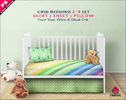 Crib Bedding Skirt Sheet Pillow Photoshop Fabric Mockup Png Front White Wood Crib Toys Rug Smart Object Mock Up Scene Creator Crib Bedding Wood Crib Cribs