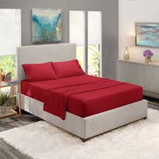 It is this sheet that one typically lies on. King Size Bed Sheets Set Burgundy Red Luxury Bedding Sheets Set 4 Piece Bed Set Deep Pockets Fitted Sheet 100 Soft Microfiber Hypoallergenic Cool Breathable By Clara Clark Walmart Com Walmart Com