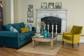 For bachelors and bachelorettes, a sofa chair becomes basically the best place to sit and for families, sofa chairs can be a centerpiece of an intimate living room. Casual Fabric Living Room Blue Sofa Golden Green Chair Set