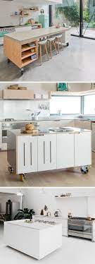Movable kitchen islands with seating and stools. 8 Examples Of Kitchens With Movable Islands That Make It Easy To Change The Layout Interior Design Kitchen Mobile Kitchen Island Modern Kitchen Design
