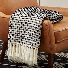 Black And White Blanket Amazon Amazon Com Rivet Bubble Textured Lightweight Decorative Fringe Throw Blanket 48 W X 60 L Black And Cr Fringe Throw Blanket White Throw Blanket Throw Blanket