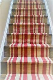 A Bold Red Stripe On Jute Carpeting This Dramatic Stair Runner Will Be The Star In Your Room Red Carpet Runner Stair Runner Carpet Best Carpet