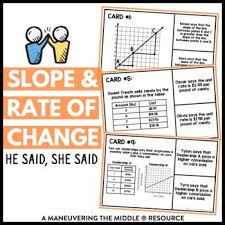 An act or instance of changing the direction of a moving ship, vehicle, etc., as required. Slope And Rate Of Change He Said She Said By Maneuvering The Middle Slope Math Homeschool Math Middle School Math