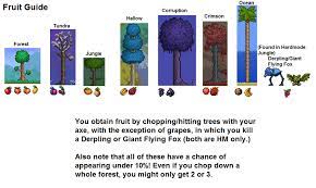Terraria 1 4 Fruit Guide Terraria Terrarium Terraria House Design Terraria House Ideas