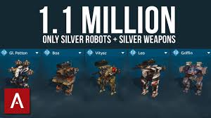 War Robots Challenge Silver Robots Silver Weapons 1 1 Million Youtube