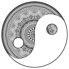 Print them from your own computer and color them in with colored pencils, markers, or more. Yin And Yang Mandala Difficult Mandalas For Adults 100 Mandalas Zen Anti Stress