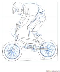 Maybe you would like to learn more about one of these? How To Draw A Bmx Biker Step By Step Drawing Tutorials For Kids And Beginners Bike Drawing Drawing Tutorial Bmx