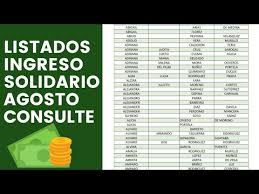 Jul 07, 2021 · consentimiento para reactivación del ingreso solidario. Listados Ingreso Solidario Agosto Youtube