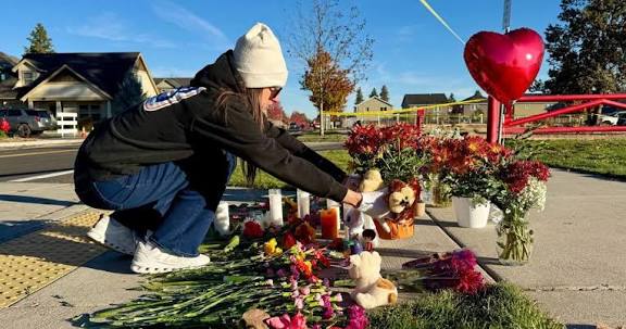 The man who stopped the Oregon elementary school shooter is the father of  two daughters at the school, his mother says. Three students and a teacher  were killed in the attack, and