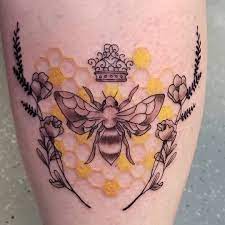 Queen Honeybee Tattoo Tattoo Ideas And Inspiration Elg01 Honey Bee Tattoo Bee Tattoo Bee Tattoo Ideas