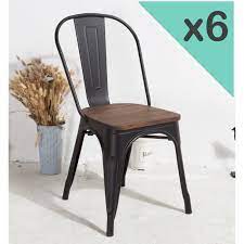 We did not find results for: Kosmi Lot De 6 Chaises En Metal Noir Mat Avec Assise En Bois Massif Fonce Pour Une Decoration Style Industriel Cdiscount Maison