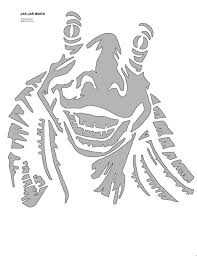 Jar Jar Binks Pumpkin Pattern Star Wars Stencil Star Wars Pumpkins Star Wars Art